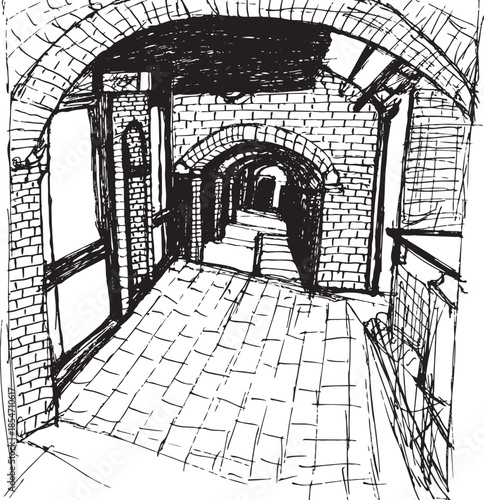 Sketch of the walkwayr at  Bopiliao Historic Block