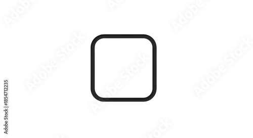 Minimalist black square icon design with rounded corners and a subtle white outline creating a three dimensional appearance on a dark background