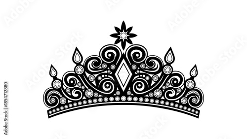 Vector illustration of a luxury crown with ornate design elements on a white background