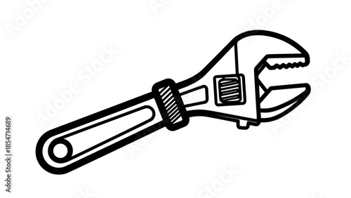 Adjustable Wrench Tool Illustration 1.