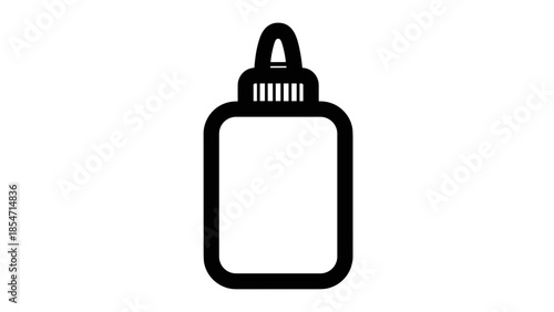 Black Dropper Bottle Silhouette Icon.