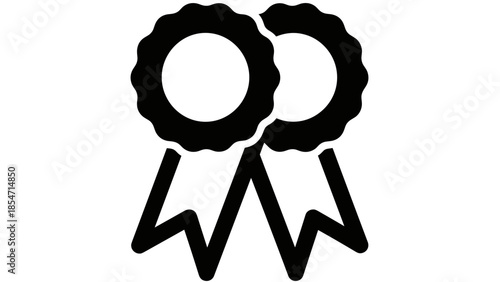 Black Silhouette of Two Rosette Awards.