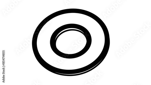 Black Rubber Gasket or Seal Ring.