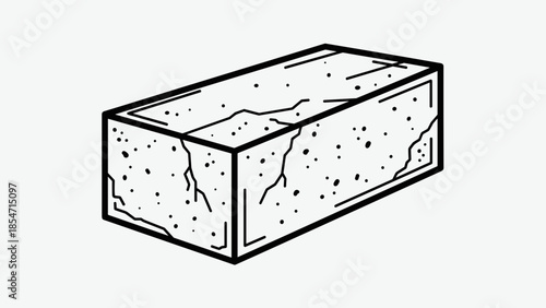 Cracked Concrete Block with Visible Damage.