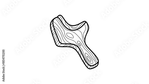 Hand Drawn Wooden Hammer Illustration Isolated.