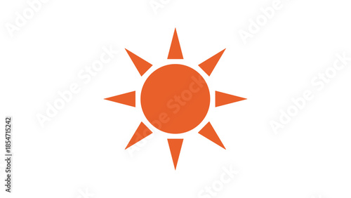 Orange Sun Icon Simple Design Element.