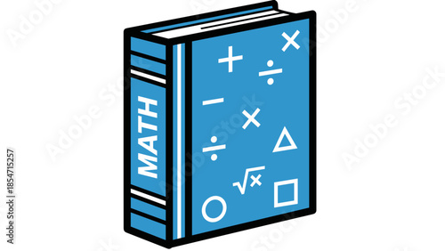 Math Textbook with Mathematical Symbols on Cover.