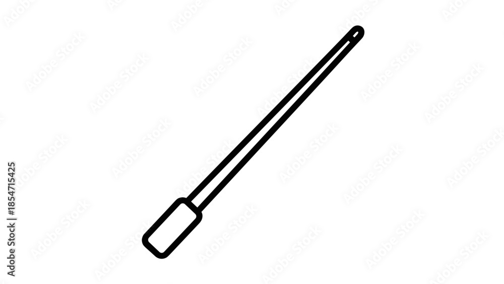 Naklejka premium Simple Black and White Paintbrush Illustration.