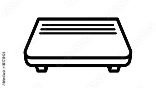 Simple Black and White Toaster Illustration.