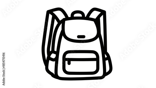 Simple Black Backpack Illustration Design.
