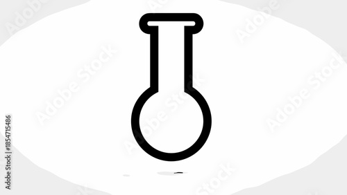 Simple Black Outline of Laboratory Flask.