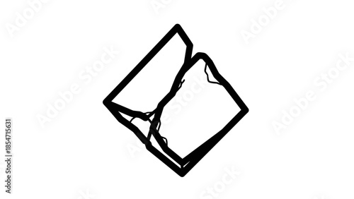 Torn Paper Corner Fragment Isolated White.