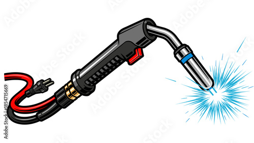 Welding Torch with Electric Arc Illustration.