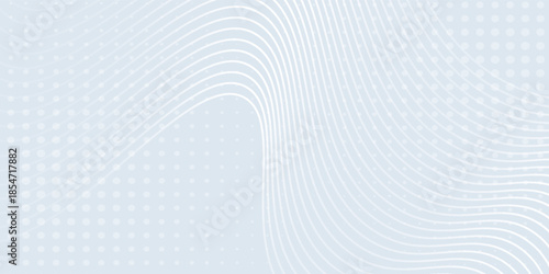 Abstract wave lines on white background whit doted. Smooth dynamic template design.  art good modern nice