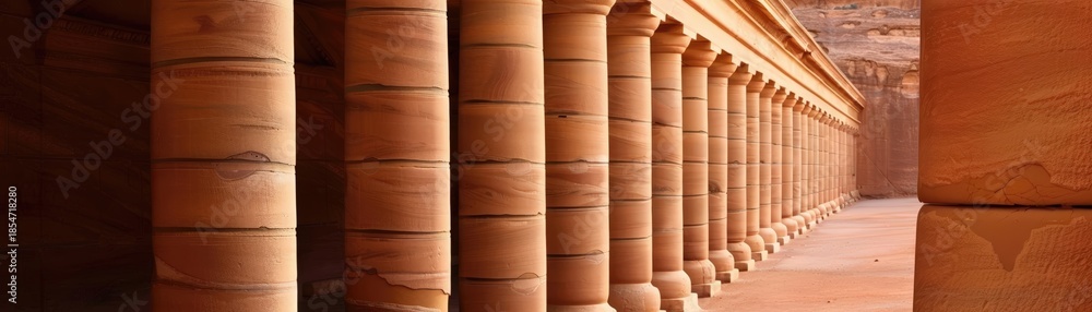 Fototapeta premium Ancient Petra Treasury building, Jordan