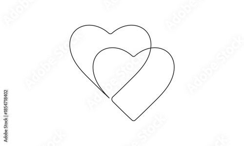 Heart outline in a simple continuous line art style for love and health
