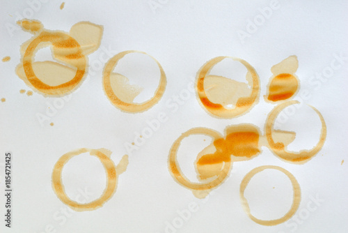 Prints of coffee spilled