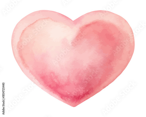 Soft Pink Heart Decor Watercolor Clipart Minimal Valentine Icon vector illustration 