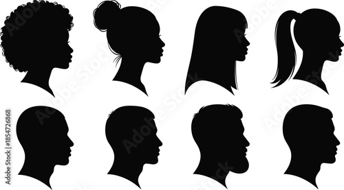 Adobe Stock Optimized Title Black silhouette of monkey walking with long curved tail, wild primate animal illustration on white background, jungle wildlife profile, nature