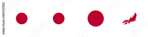 japan circular flag, japan rectangular flag, japan map flag flat icon