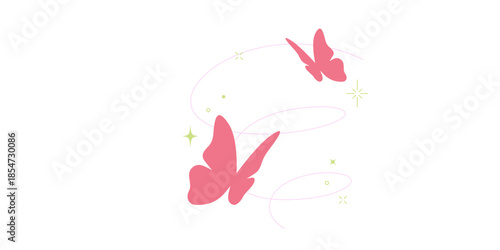 Vibrant butterflies dance with sparkling stardust in air