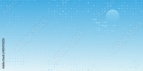 Background with clouds on blue sky. Vector background