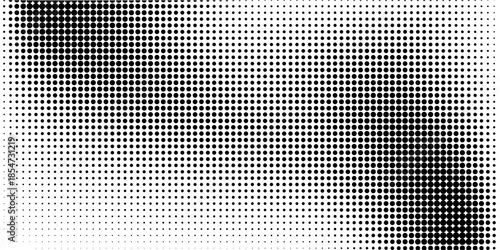 Dotted halftone gradient texture. Fading polka dot background. Repeated dots gradation pattern background. Black vanishing comic pop art overlay backdrop. Halftone raster effect wallpaper. Vector
