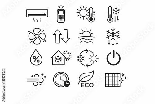 Air conditioner line icon set vector.