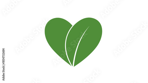 Green heart leaf logo vector isolated on Transparent Background