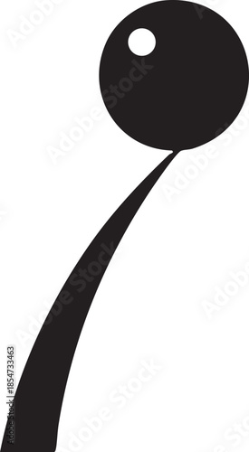 Single Dewdrop on Blade of Grass Vector Silhouette