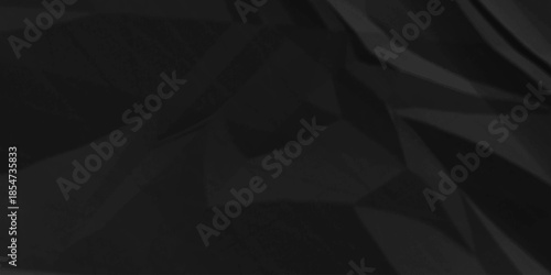 Black crumpled paper background texture pattern overlay. crinkled wrapper rumple wrinkled high resolution arts craft and Seamless black crumpled paper.