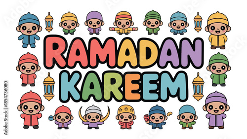 Ramadan Kareem Illustration: Festive illustrations to honor the holy month of Ramadan, exuding the spirit of unity and devotion. 