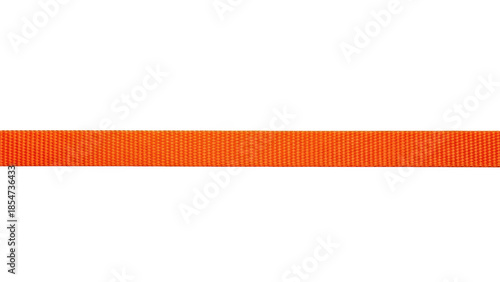 Bright orange nylon webbing strap on black background