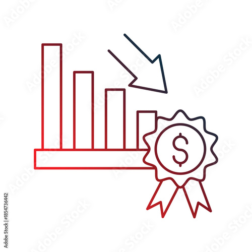 Poor Performance icon with white background vector stock illustration