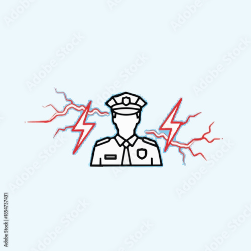 a strict policeman. icon