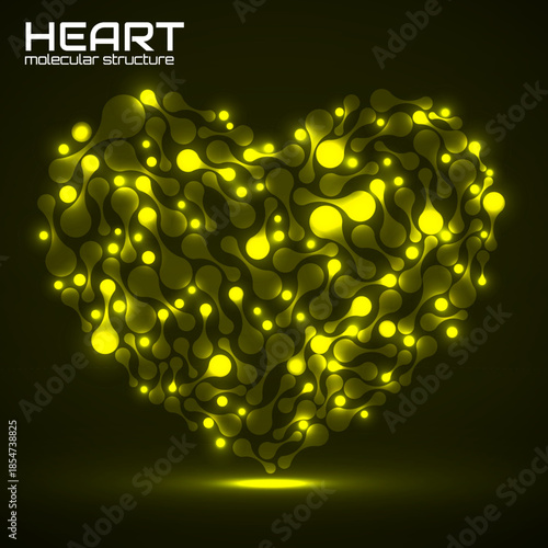 Heart of molecular structure, idea for your design, vector illustration