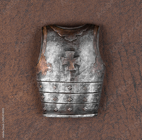 Schilderij op canvas medieval steel knight protective breastplate
