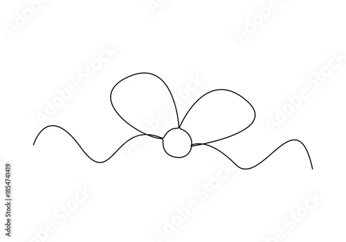 Bowknot continuous line illustration ribbon continuous line icon elegant bow 