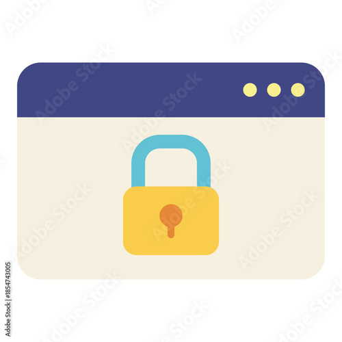 protected website page flat icon