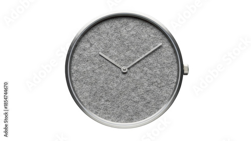 Minimalist gray felt dial watch with silver hands clock