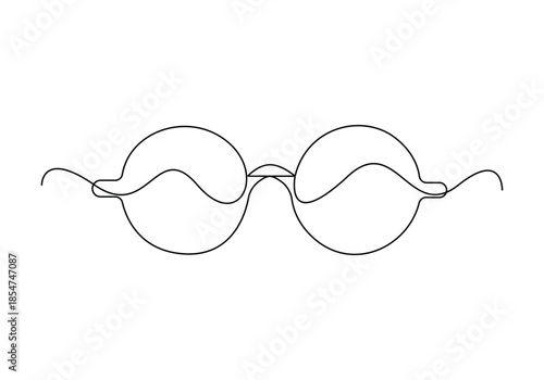 Continuous one line of eyeglasses minimalist vector illustration
