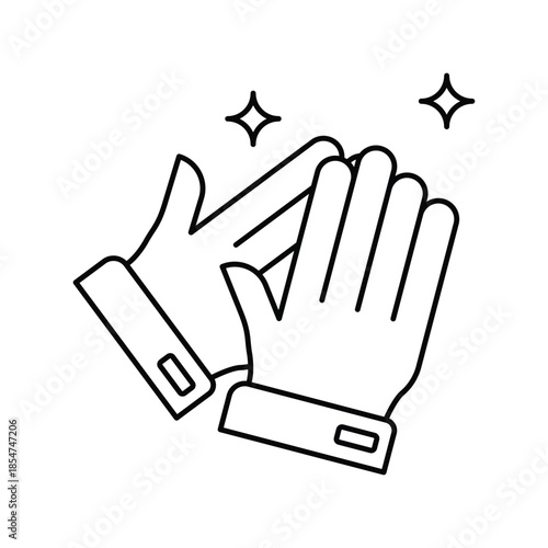 Praise icon with white background vector stock illustration