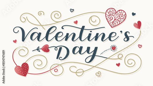 Valentine's Day celebration with hearts and elegant design