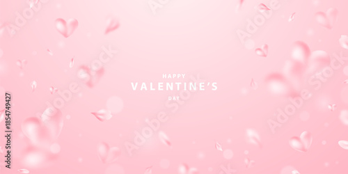 Valentine's Day background, beautifully decorated with heart shapes for the festival. Vector illustration.