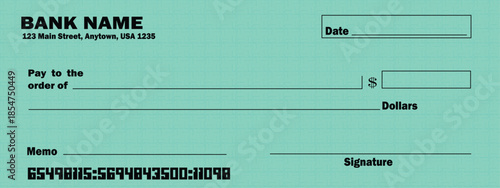 Minimal Blank Cheque Template Layout for Payment and Banking Use Vector 