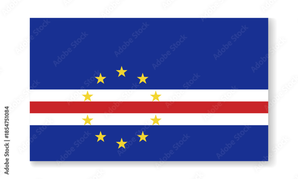 Fototapeta premium Cape Verde national flag in flat style. Vector flat background.