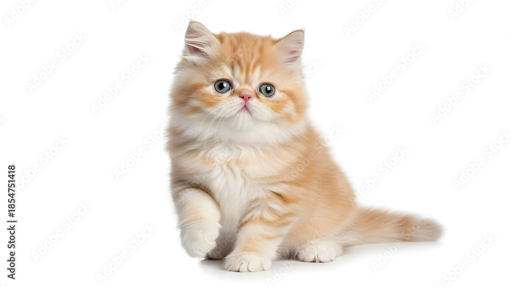 Fototapeta premium Cute Persian Kitten Isolated on White