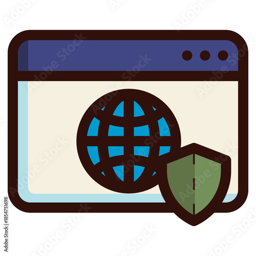 browser protection icon illustration