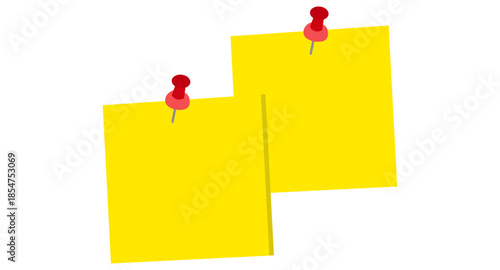 Yellow sticky note paper sheets with shadow isolated on white or transparent background, png