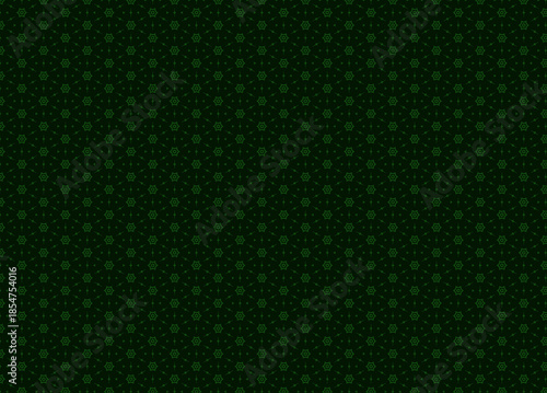 Minimalist green floral star pattern on dark emerald background for elegant wallpaper art